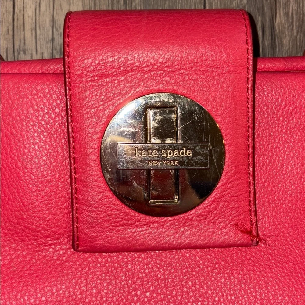 Vintage Kate Spade Rose Satchel with Gold Accent